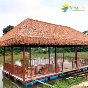 Mái lá nhân tạo lợp mái nhà bè nổi